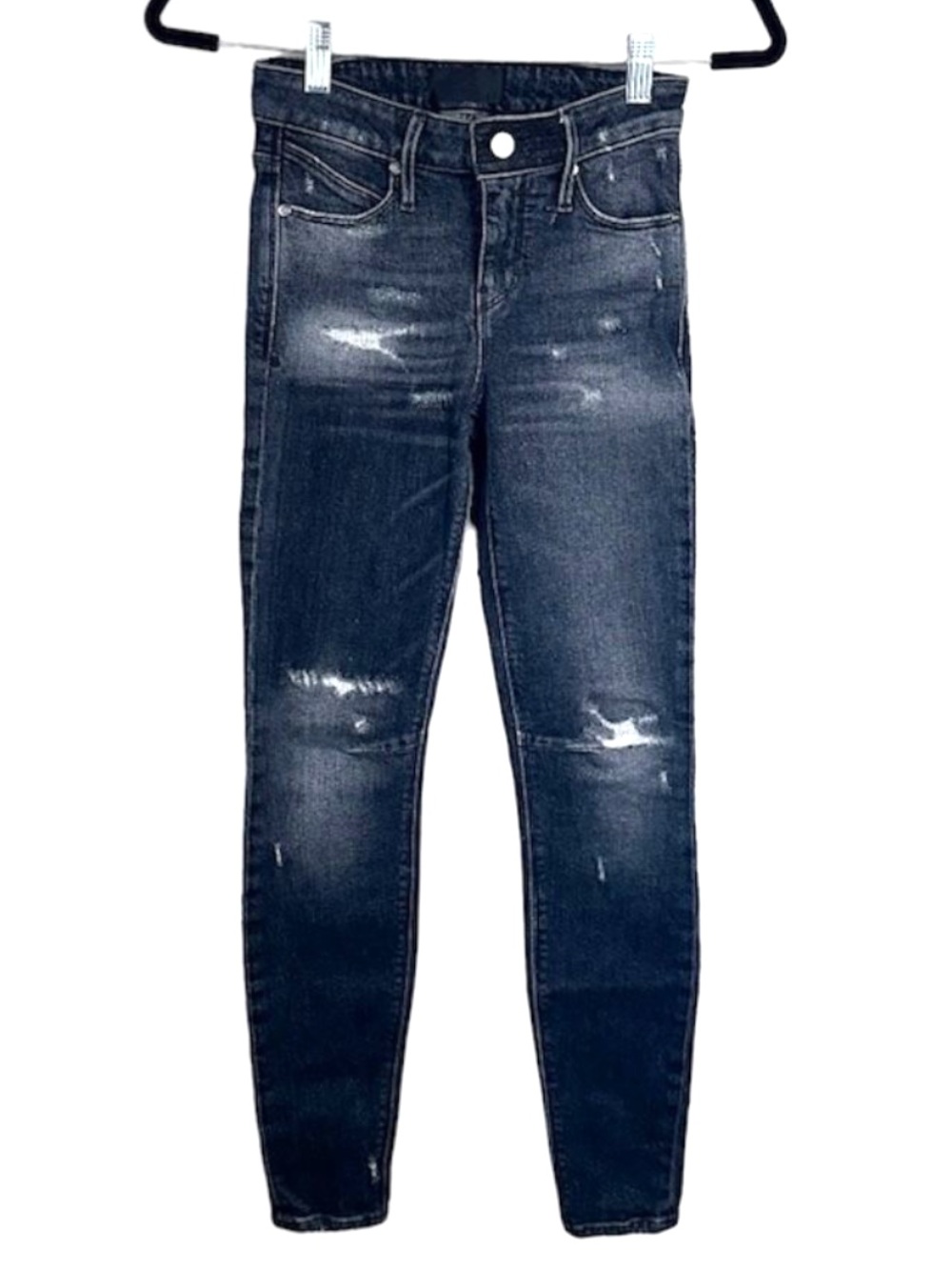 RtA Prince Mid Rise Skinny Distressed Repaired Jean in Contra Black